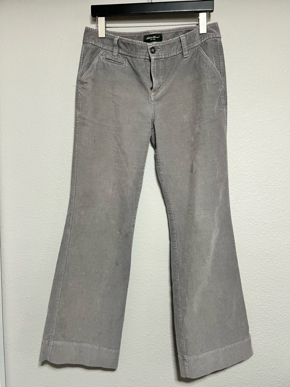 Eddie Bauer Light Gray Corduroy Boot-Cut Pants
